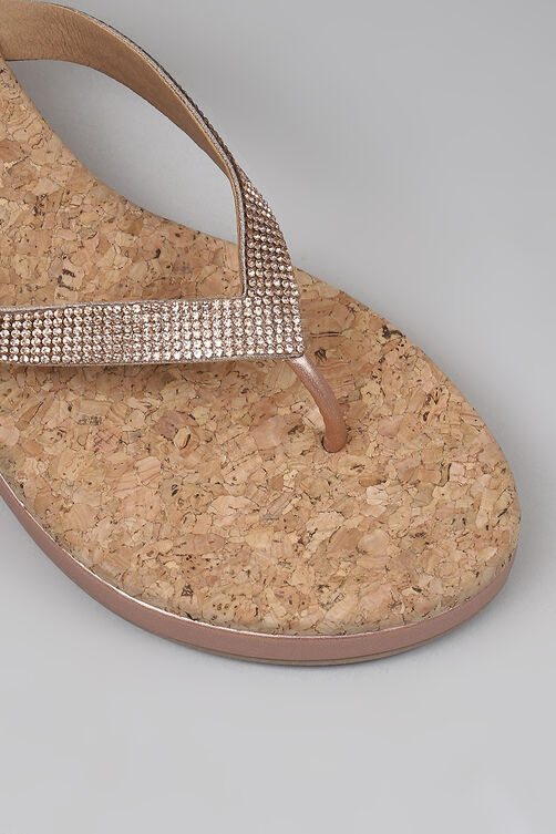 Rose Gold Stone Studded Sandals image number 3