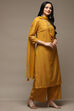 Yellow Cotton Blend Straight Kurta Palazzo Suit Set image number 5