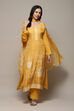 Yellow Linen Blend Digital Print Unstitched Suit Set image number 1