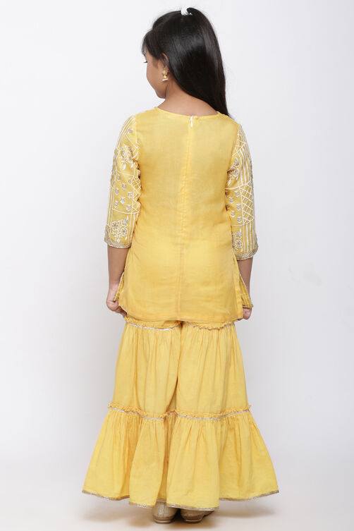 Yellow Art Silk Sharara Kurta Sharara Suit Set image number 5