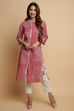 Berry Cotton Blend Straight Kurta Pants Suit Set image number 0