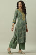 Green Rayon Straight Printed Kurta image number 2