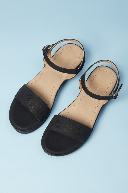 Black Pu Sandals image number 5