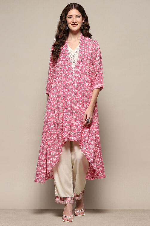 Pink Cotton Printed Kurta Set image number 6