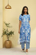 Moss Green Printed Straight Kurta Set image number 5