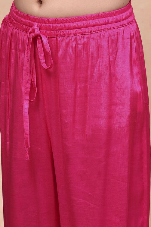 Pink Polyester Blend Gathered Suit Set image number 2