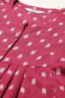Pink Cotton IKAT Flared Yarndyed Kurta image number 1