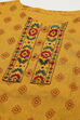Yellow Cotton Hand Block Print Unstitched Suit Set image number 2