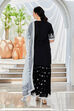 Black Embroidered Straight Kurti & Garara Suit Set image number 4