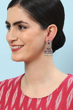 Oxidised Pink Brass Earrings image number 3