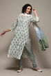 Green Cotton Printed Unstitched Suit Set image number 1