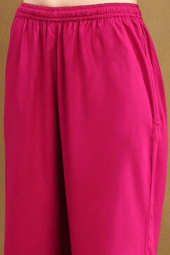 Fuchsia Rayon Gathered Suit Set image number 2