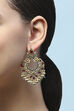 Red Gold-Plated Stone Studded Temple Danglers image number 3