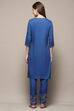 Blue Rayon Straight Kurta Pant 2 Piece Set image number 4