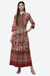 Green Cotton Flared Printed Dress image number 0