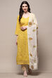 Mustard Cotton Unstitched Suit Set image number 8