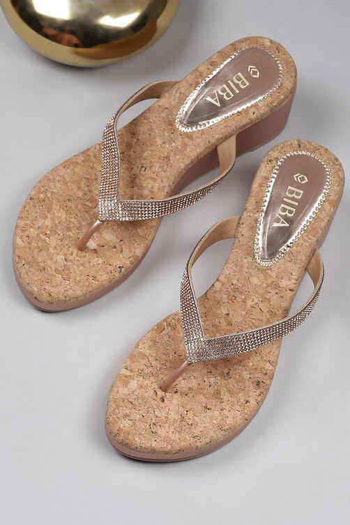 Rose Gold Stone Studded Sandals image number 0