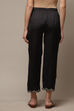 Black Art Silk Solid Pants image number 2