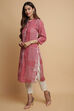 Berry Cotton Blend Straight Kurta Pants Suit Set image number 3