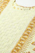 Yellow Cotton Handloom Unstitched Suit Set image number 2