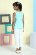 Sea Blue Cotton Straight Printed Top image number 5