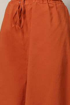 Terracotta And Orange Poly Cotton Straight Suit Set image number 3