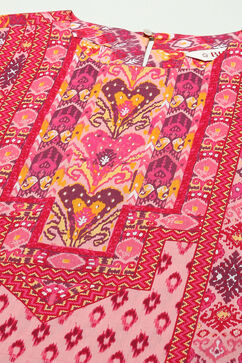 Pink Cotton Printed Straight Suit Set image number 2