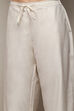 Cream Cotton Silk Straight Yarndyed Kurta Sharara Suit Set image number 2