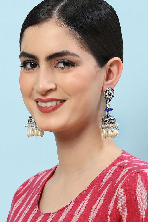 Blue Brass Earrings image number 3