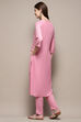 Light Pink Rayon Straight Kurta Pant 2 Piece Set image number 4