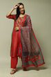 Maroon Art Silk Unstitched Suit Set image number 0