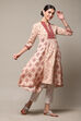 Pink Cotton Blend A-Line Printed Kurta image number 3