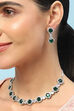 Emerald Green Brass Necklace Set image number 1