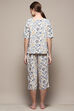 Off White & Red Rayon Printed 2 Piece Sleepwear Set image number 4