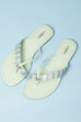 Green Pu V-Strap Sandals image number 5