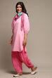 Pink Rayon Straight Kurta Cross Yoke Salwar Suit Set image number 5