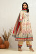 Turquoise Cotton Geometric Printed Anarkali Suit Set image number 5