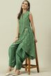 Green Printed Straight Kurta Dhoti Salwar Suit Set image number 0