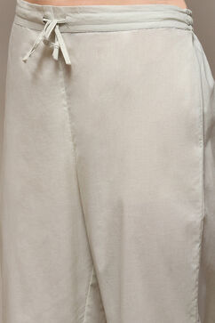 Charcoal Cambric Narrow Kurta Pant Suit Set image number 2