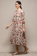 Teal Cotton Flared Printed Dress image number 3