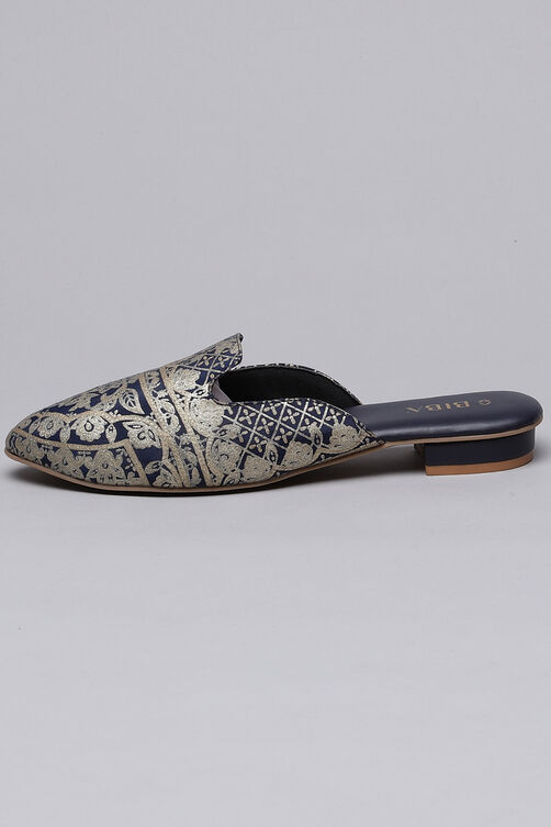 Blue Fabric Formal Mules image number 3