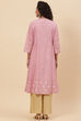 Pink Cotton A Line Kurta image number 4