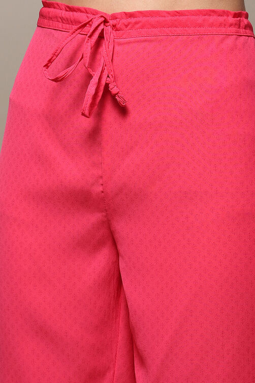 Fuschia Art Silk Straight Kurta Narrow Pants Suit Set Kurta, Pants ...