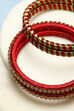 Red & Green Plastic & Thread Bangles image number 1