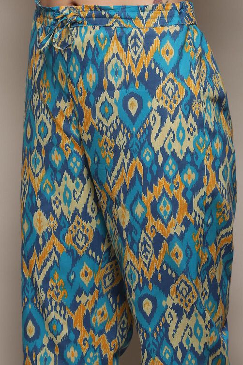 Blue Cotton Straight Kurta Pant Suit Set Kurta, Pant, Dupatta at Biba India