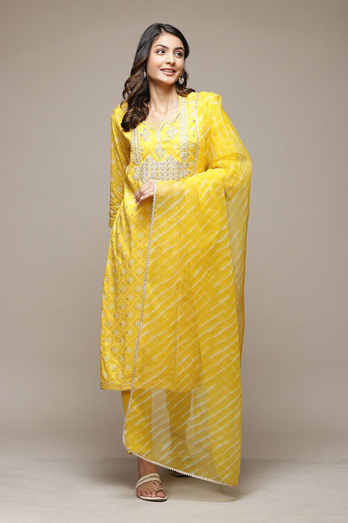Buy Yellow Viscose Straight Kurta Pant Suit Set for N/A0.0 |Biba India