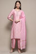 Light Pink Straight Kurta Palazzo Suit Set image number 7