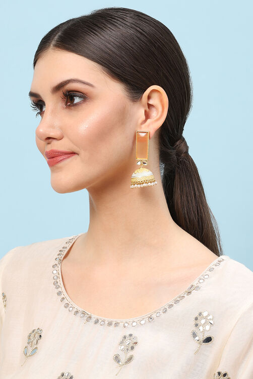 Peach Brass Earrings image number 3