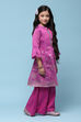 Pink & Purple Polyester Gathered Printed 2 Piece Set image number 5