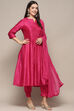 Fuchsia Cotton Silk Straight Kurta Salwar Suit Set image number 6